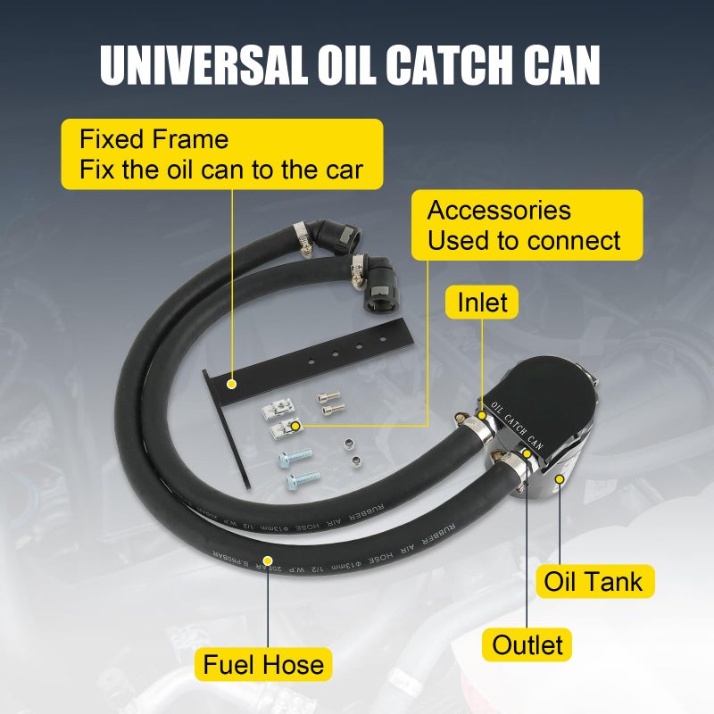 RALZAOTO Oil Catch Can Kit Oil Separator Reservoir Tank with Sight Glass Compatible with Ford F150 5.0L/2.7EB/3.5EB 2011-2023 Raptor 3.5L Ecoboost 2017-2023  Expedition 3.5L EcoBoost 2018-2023 - Image 5